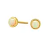 Brincos de Prata 925 com Opala para Mulheres Simples Moda Piercing na Orelha Osso da Orelha Stud Pequeno Exquisito Versátil para o Dia a Dia Acessórios de Brinco
