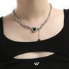 Collar de lava negra con circonitas cúbicas para mujer, diseño elegante, accesorios de nicho de alta gama, cadena de clavícula estilo hip hop a la moda.