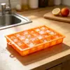 Forma de Gelo de Silicone com 24 Compartimentos Molde de Gelo Caixa de Gelo DIY Molde de Cubo de Gelo Ferramenta de Confeitaria Mais Vendida no Verão