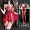 Lencería sexy Hemei, sin espalda, seductora, malla transparente, ardiente, transparente, cuello halter de mariposa, camisón con tirantes, ropa de dormir, uniforme de puro deseo