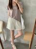 GAGD Luz Oxigênio Confortável 60 Fibra de Bambu Shorts Casuais Femininos Estilo Coreano Sensação de Textura Cintura Elástica Calças Retas Preguiçosas