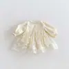 Roupas de bebê, nova coleção de outono, macacão, body para recém-nascido, vestido de celebração de primeiro mês para bebê menina, vestido de princesa de renda