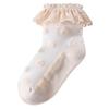 Calcetines de Bebé Verano Malla Fina Calcetines de Seda de Hielo de Cristal Patrón de Olas Encaje Antienganches Calcetines de Baile para Niñas