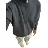 Suéter cárdigan de punto con cremallera y cuello alto para hombre, chaqueta gruesa de cuello semi-alto para otoño e invierno, chaqueta estilo retro americano perezoso para pareja