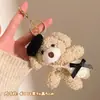 Pingente Pelúcia Urso de Pelúcia Cabelo Cacheado Acessório Feito à Mão Tricotado Fofo Chaveiro de Mochila Presente para Menina Venda por Atacado