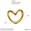 Collar de Corazón Hueco Chapado en Oro de 18 Quilates de Acero Inoxidable Europeo y Americano Cadena para Clavícula de Acero de Titanio de Gama Alta Nicho para Mujer Venta al por Mayor
