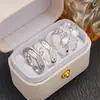 Anillo Estilo Xiaohongshu para Mujer con Incrustaciones de Diamante, Fresco y Dulce, Delicado y Versátil, Anillo Abierto Ajustable