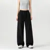 Pantalones deportivos de chándal versátiles de moda para mujer, talla grande, estilo americano de otoño, pantalones grises de pierna ancha, pantalones casuales fluidos para jóvenes, modernos