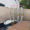 Pulseira de Pérolas Imitação Swarovski com Contas de Vidro e Cobre, Fio Elástico, Pulseira Feminina, Design Exclusivo de Nicho, Sensação de Luxo para Melhores Amigas
