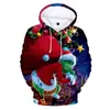 Suéter com capuz masculino 3D digital transfronteiriço 2024 novo Amazon transfronteiriço Halloween Papai Noel personalidade
