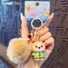 Pingente de porta-moedas de pelúcia autêntico de Zootopia, chaveiro fofo de cabeça de animal, bolsa para guardar fones de ouvido, pequeno presente