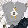 Gafas de Sol Diseño de Pato Bebiendo Camiseta de Mujer Verano Cómoda Camiseta Casual Cuello Redondo Ropa Hip-Hop Suave Manga Corta para Mujer