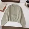 2025 Gola Redonda Meio Zíper Estilo Coreano Simples Casual Versátil Malha Gola Redonda Feminino Casual Versátil Top 8125