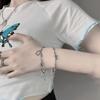Pulsera de Acero de Titanio con Empalme Cruzado Hueco de Oso en Capas Estilo Europeo y Americano para Hombres y Mujeres, Accesorio de Moda con Personalidad Punk