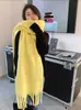 Bufanda de Mohair de Color Puro Estilo Coreano para Mujer Invierno Engrosada con Borlas Bufanda Cálida Chal Bufanda Extendida Integrada
