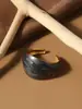 Nuevo Anillo Exagerado de Piedras Preciosas con Gota de Aceite Personalizado de Gama Alta para Mujer, Anillo Abierto Versátil de Estilo Retro, Anillo Electrochapado de Nicho