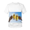 2026 Nueva Estación Independiente Camiseta con Estampado 3D de Cerveza para Hombre Verano Transpirable Manga Corta Top Venta al por Mayor