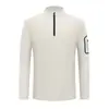 Nueva camiseta de manga larga para primavera y otoño para hombre, adecuada para deportes al aire libre y uso casual, con cuello alto elástico y cremallera, versátil y agradable para la piel, admite impresión