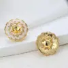 Accesorios para Set de Joyería DIY de Perlas, Sencillo y Elegante, Pendientes Redondos de Encaje con Goteo de Aceite, Colgante, Anillo con Montura al por Mayor