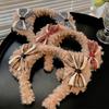 Diadema de felpa de oso de peluche lindo de dibujos animados estilo preppy otoño e invierno diadema para lavar la cara de piel de cordero niña vendiendo tarjeta de germinación