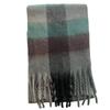Bufanda Nueva de Cuadros para Mujer Otoño e Invierno Arcoíris Marca Grande Europea y Americana Combinación de Colores Cachemir y Mohair Chal Bufanda Engrosada para Cuello de Mujer