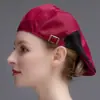 Gorro de chef de hotel, gorra de trabajo para camarero, sombrero unisex para tiendas de pasteles y té de leche, boina para cocina y catering con logotipo impreso