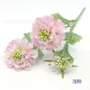 Flor de Contas Verdes com 3 Flores em um Único Caule Flor de Seda Artificial Cerimônia de Casamento Decoração de Salão de Casamento Cenário Arranjo de Flores na Beira da Estrada Flor Artificial Materiais de Flores para Comércio Exterior