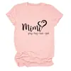 Amazon Ebay Estación Independiente Camiseta Cómoda y Versátil para Mujer Mimi Pray Hug Love Cuello Redondo Manga Corta