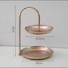 Bandeja de Ferro Forjado Estilo Nórdico Prato de Frutas Sala de Estar Criativo Doméstico Bacia de Doces de Múltiplas Camadas Bandeja de Mesa de Centro Armazenamento Multifuncional