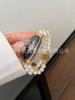 Correa elástica de perlas de doble fila Reina Madre de Saturno para Mi Band 9/8 Generación Smartwatch Correa Estilo Xiaoxiang