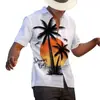 Comercio Exterior Transfronterizo Estación Independiente de Amazon Hombre Estampado Digital Casual Holgado Impresión 3D Manga Corta Camisa Lel Hombre