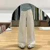 Jeans Blancos de Pierna Ancha Estilo Americano para Mujer 2025 Nuevo Verano Cintura Alta Adelgazantes Versátiles Pierna Recta Largo Hasta el Suelo Pantalones Scimitar