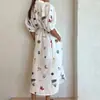 2026 Nuevo Estilo de Verano Ropa para Mujer Transfronteriza de Amazon Elegante Vestido Largo con Estampado y Cordones Estilo Francés
