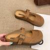 Zapatillas Ligeras de Moda con Suela Plana Baotou para Mujer Ropa de Exterior 2025 Nueva Primavera y Otoño Suela Suave Slip-on Zapatillas Medias Birkenen