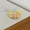 Caja Misteriosa en Vivo Oro Vintage Retro Anillo Abierto Completamente de Diamantes Circonita Esmalte Gota de Aceite Anillo Personalizado