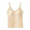 Chaleco térmico de encaje con cuello en V para otoño e invierno para mujer, con copas incorporadas, diseño sin costuras y efecto adelgazante