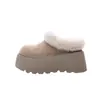 Botas de Nieve de Suela Gruesa para Aumentar la Altura, Zapatillas de Media Caña de Punta Cerrada para Mujer, Nuevos Zapatos de Invierno 2025 Estilo Birkenstock con Pantuflas de Algodón con Piel Sintética