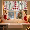 Cortina de Ventana Muñeco de Nieve Navideño Decoración Festival Navideño Sin Taladrar Barra Romana Cortina Corta Impresión Digital Cortina de Ventana