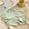 Bóxers largos sin costuras de seda helada ultra delgados para mujer de verano con fuelle de algodón puro, 10A antibacteriano, que se ajustan a las caderas, ropa interior para mujer de talla grande