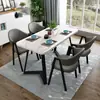 Juego de Mesa y Sillas Minimalista Nórdico para Tienda de Té con Leche, Mesa Rectangular Casual para Recepción y Negociación, Mesa Pequeña para Comedor en Apartamento para Tienda de Snacks