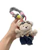 Muñeca Linda con Cámara Juguete Creativo Estilo Coreano Colgante de Bolso Adorable Mono con Bufanda Llavero de Oso de Peluche