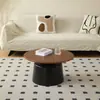 Mesa de Centro Nórdica Cor Creme para Sala de Estar, Adequada para Apartamentos Pequenos, Mesa de Centro Minimalista para Homestay, Mesa de Centro Redonda Pequena Martini