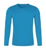 Manga longa Gola redonda Secagem rápida Manga T Logo estampado Roupas para corrida ao ar livre Treino Roupa esportiva Respirável Secagem rápida Manga T Em estoque Atacado
