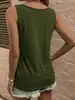 2026 Amazon Ropa de Mujer Transfronteriza Europea y Americana Diseño de Botones Verano Nuevo Color Sólido Botón Cuello Redondo Camiseta sin Mangas Camiseta