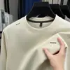 Sudadera con cuello redondo para hombre, algodón de alta calidad, nueva moda casual de otoño, camiseta base holgada de manga larga