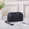 Billetera de Mujer de Cuero Vacuno de Primera Capa Completa Práctica para Teléfono Móvil Rosa Estampado de Mano Cuero Genuino Multicompartimento Moda Simple Monedero