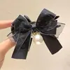 Pinza para el Cabello con Lazo de Lujo Ligero Coreana para Mujer 2026 Nuevo Estilo Ins Celebridad de Internet Pinza de Garra Pinza para Flequillo Lateral Pinza de Pato Accesorios