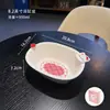 Prato em relevo fofo, prato de jantar de cerâmica com cor sob esmalte, tigela de arroz de cerâmica para casa, conjunto de tigela e prato estilo ins, prato de jantar infantil