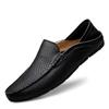 Explosões de comércio exterior do Four Seasons Sapatos de feijão casuais masculinos de alta qualidade oco respirável sapatos de couro de feijão masculino tamanho grande