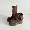 Botas Martin femininas confortáveis e que alongam as pernas, com salto grosso de camurça e sola grossa, novas botas curtas versáteis para emagrecer, outono e inverno de 2026